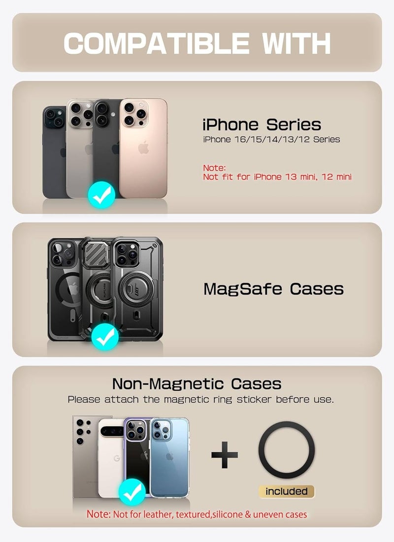 SupCase for MagSafe Wallet with Stand, Magnetic Wallet for Men Women, [Hold 6 Cards] [RFID Blocking] [Strong Magnetic Lock] Phone Stand Card Holder for iPhone 17/16/15/14/13/12 Series, Frost Gray - Image 2